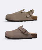Genuine Suede Backstrap Clogs by Qomfort