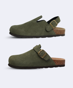 Genuine Suede Backstrap Clogs by Qomfort