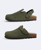 Genuine Suede Backstrap Clogs by Qomfort