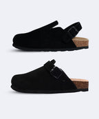 Genuine Suede Backstrap Clogs by Qomfort