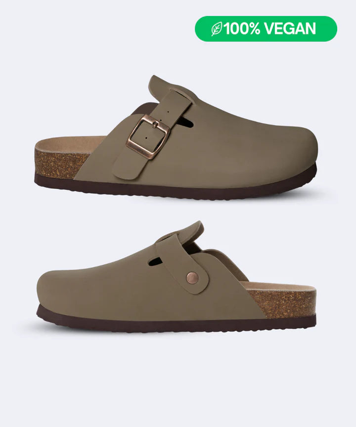Smooth Vegan Leather Clogs by Qomfort