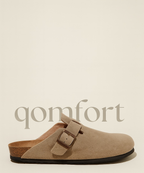 Genuine Suede Clogs by Qomfort