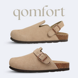 Genuine Suede Backstrap Clogs by Qomfort
